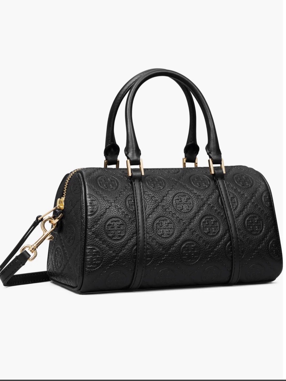 Tory Burch Petite T Monogram Leather Barrel Bag